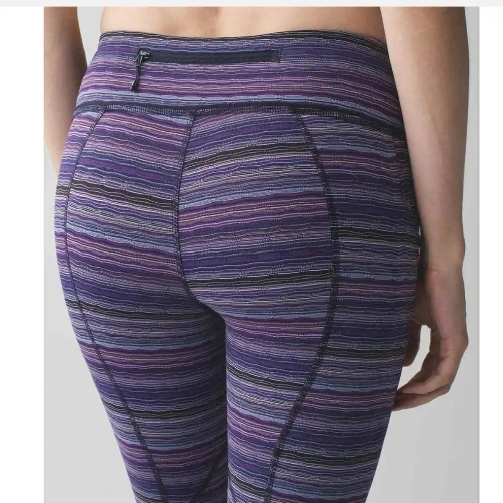 Lululemon Pace Rival Crop Leggings Space Dye Twist Ultra Violet Multi Size 4
